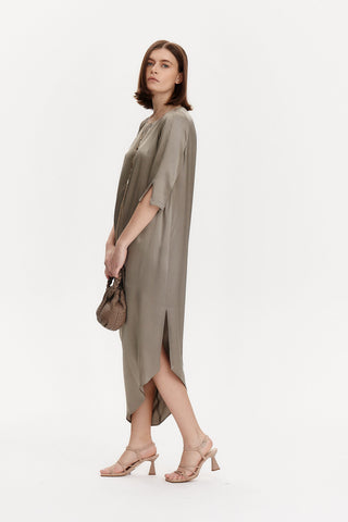 VESTIDO FIESTA LARGO VERDOSO