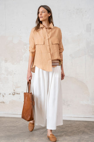 CAMISA LARGA TAPETAS TOSTADO