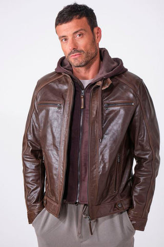 CAZADORA  SERGE PARIENTE CAPUCHA CAMEL