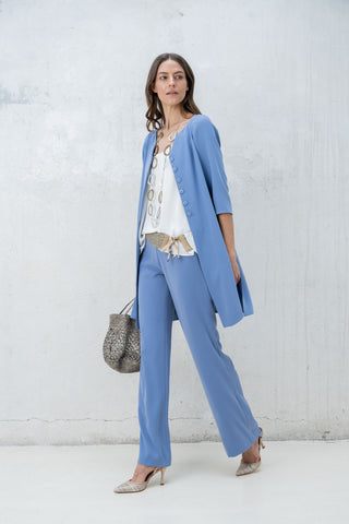 PANTALON PALAZZO AZUL GRISACEO