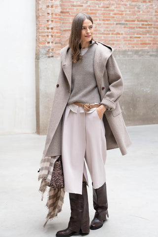 Jersey lana cashmere Trento topo