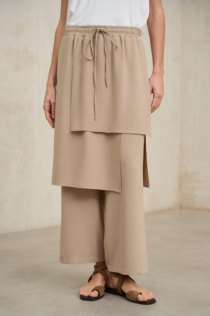 Vion beige sand skirt-pants