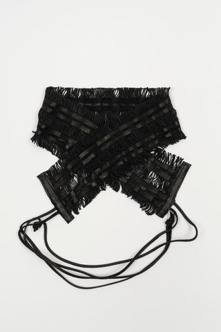 Talira Black Leather Sash