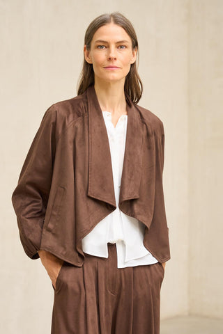 Silea brown faux-suede jacket