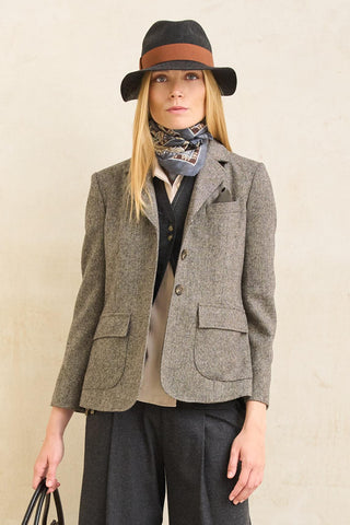 Chaqueta Tazzi espiga gris