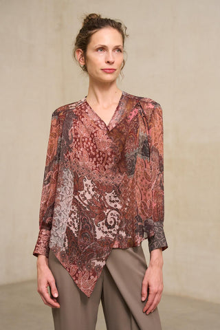 Érne burgundy print blouse