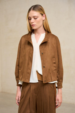 Cazadora Zuri de antelina camel