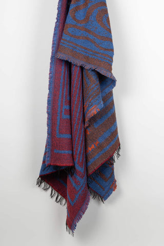Fular Mirova azul y burdeos