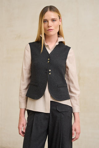 Chaleco Tudor gris marengo