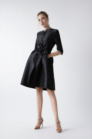 Vestido-gabardine Odelia preto