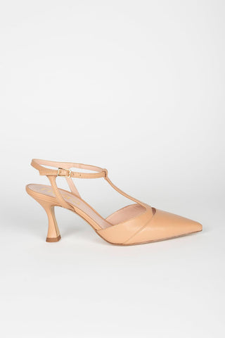 Golia Beige Slingback Court Shoes