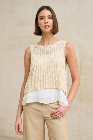 Elnara vest in ecru