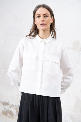 CAMISA CORTA LINO BLANCO