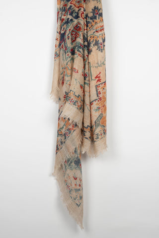 FULAR BEIGE AZUL