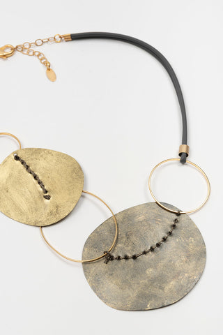 COLLA CORTO FL PRIVATE AROS Y CASI CÍRCULOS PLANOS CORDÓN GRIS