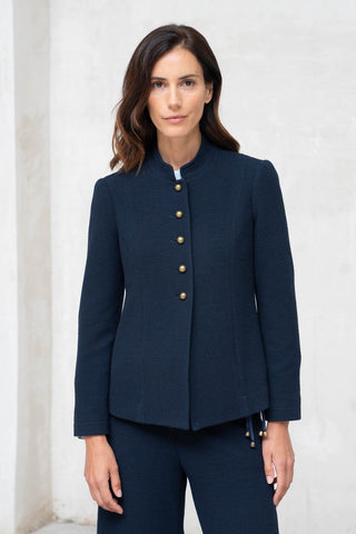 CHAQUETA CUELLO MAO AZUL MARINO
