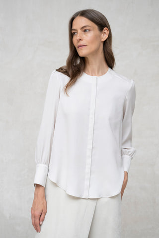 CAMISA FERMO CUELLO CAJA BEIGE