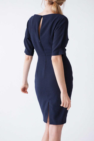 Vestido Ros azul-marinho