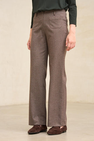 Xena houndstooth brown and blue trousers