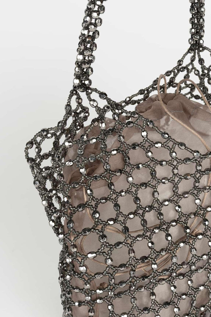 Metallic mesh Lysenne bag
