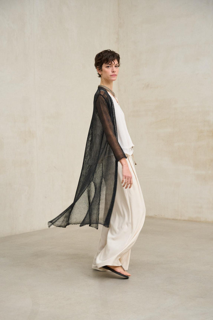 Avenel black knitted frock coat