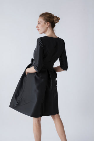 Vestido-gabardine Odelia preto