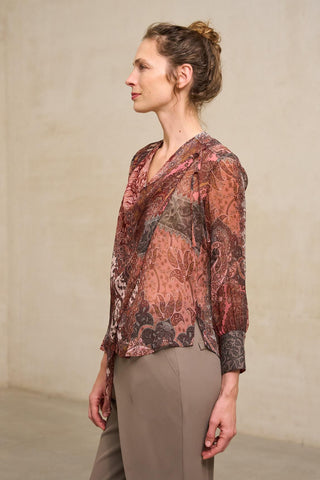 Érne burgundy print blouse
