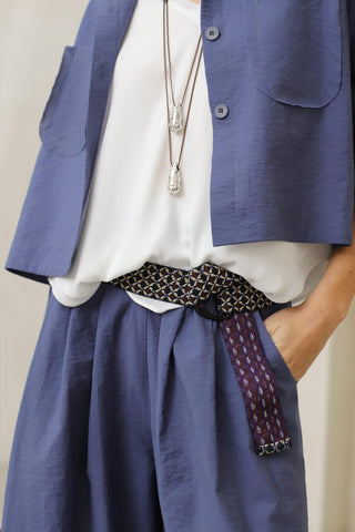 Cinturón Aserin burdeos estampado