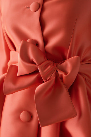 Odelia coral trench coat dress
