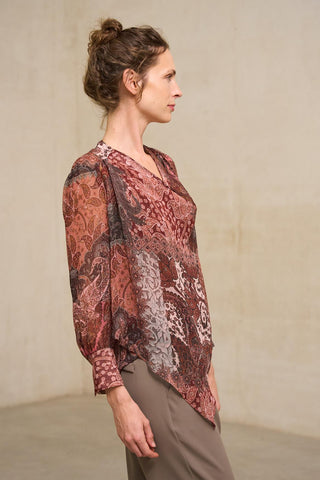Blusa Érne estampado bordeaux