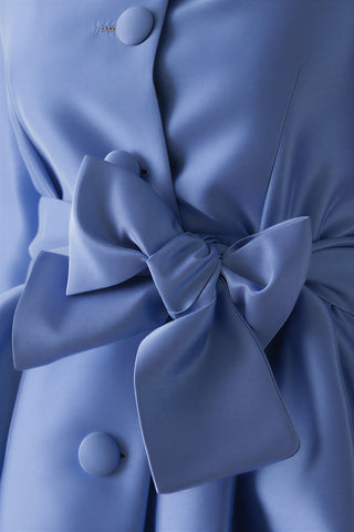 Vestido de gabardine Odelia azul médio