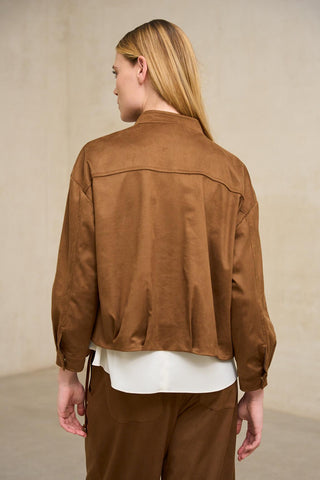 Zuri camel faux-suede jacket