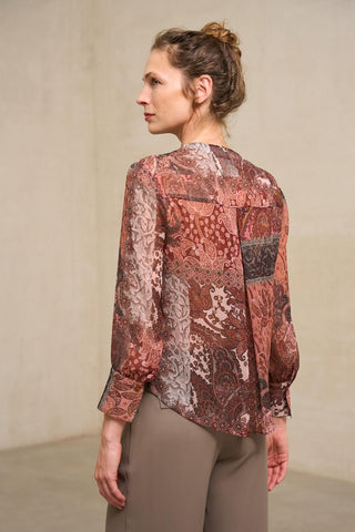 Blusa Érne estampado bordeaux