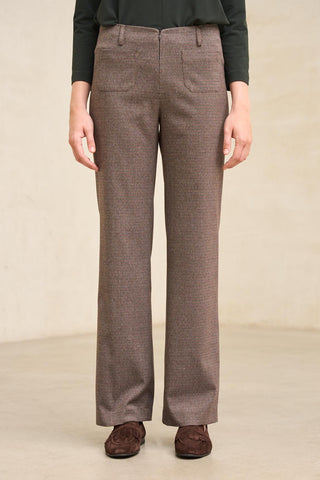 Pantalón Xena pata de gallo marrón y azul