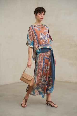 Sinaia copper print skirt