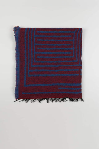 Mirova blue and burgundy scarf