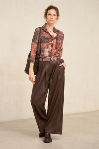 Camisa Regina estampado burdeos