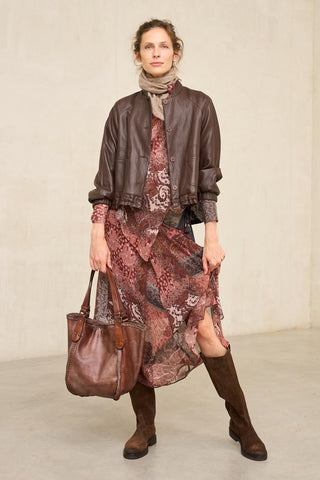 Camisa Regina estampado burdeos