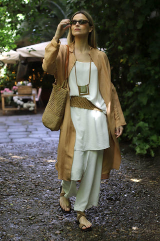 Lirael Peach Long Blazer