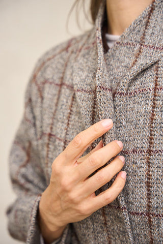 Esloria grey checked coat