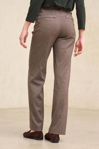 Xena houndstooth brown and blue trousers