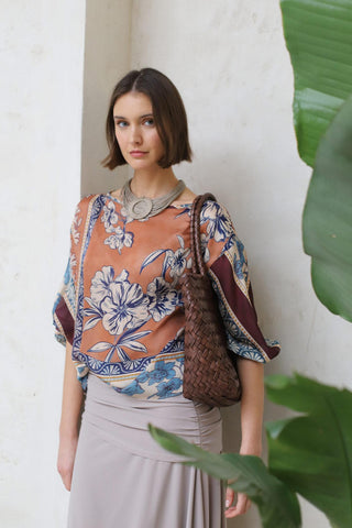 Sune braided brown leather bag