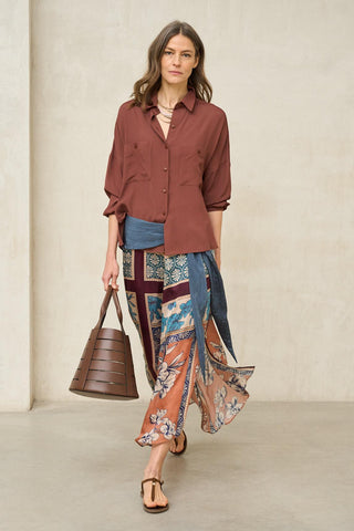 Sinaia copper print skirt