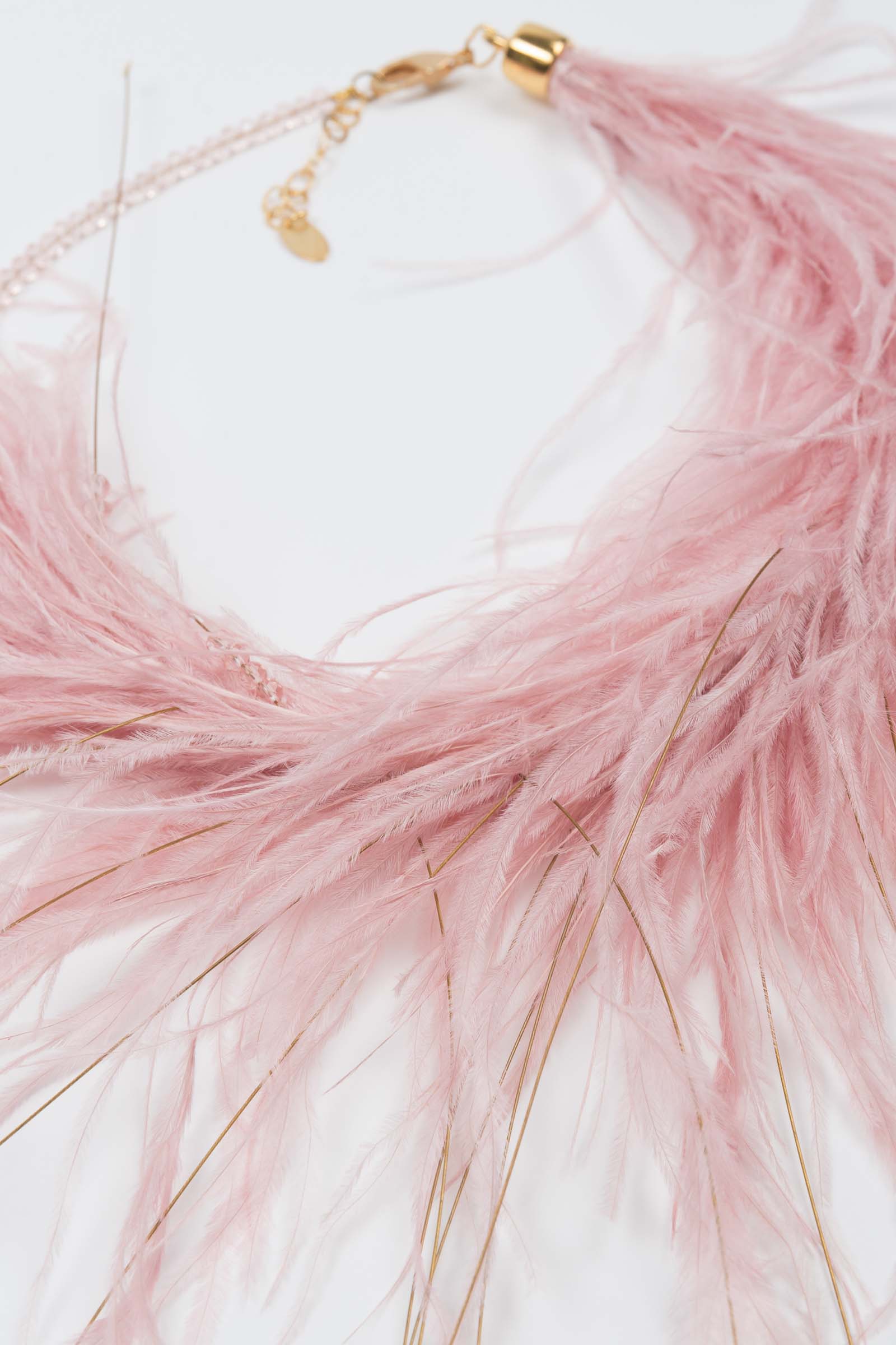 Collar plumas rosa FL Private Collection