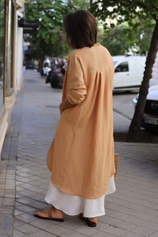 Lirael Peach Long Blazer