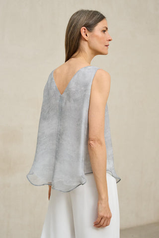 Top de punto Virel gris claro