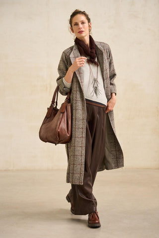 Numa chocolate brown vegan leather trousers