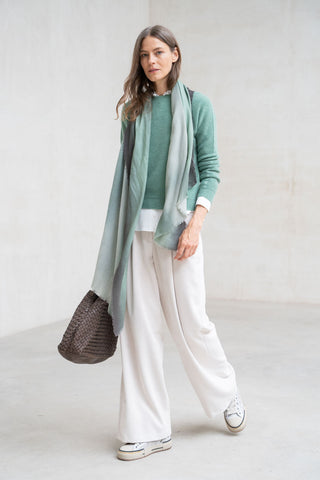 Jersey Módena lana y cashmere verde jade